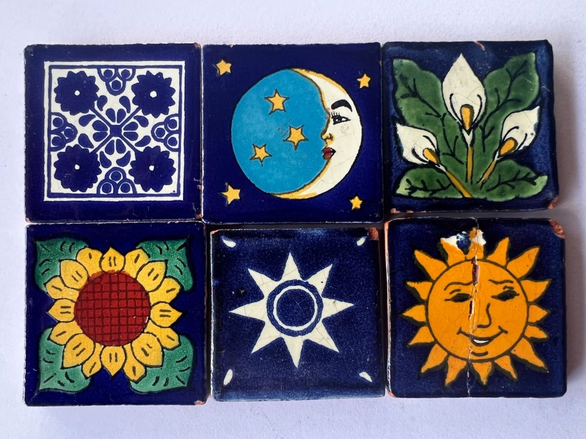 Colorful handcrafted ceramic tiles in the Santa Maria Health office